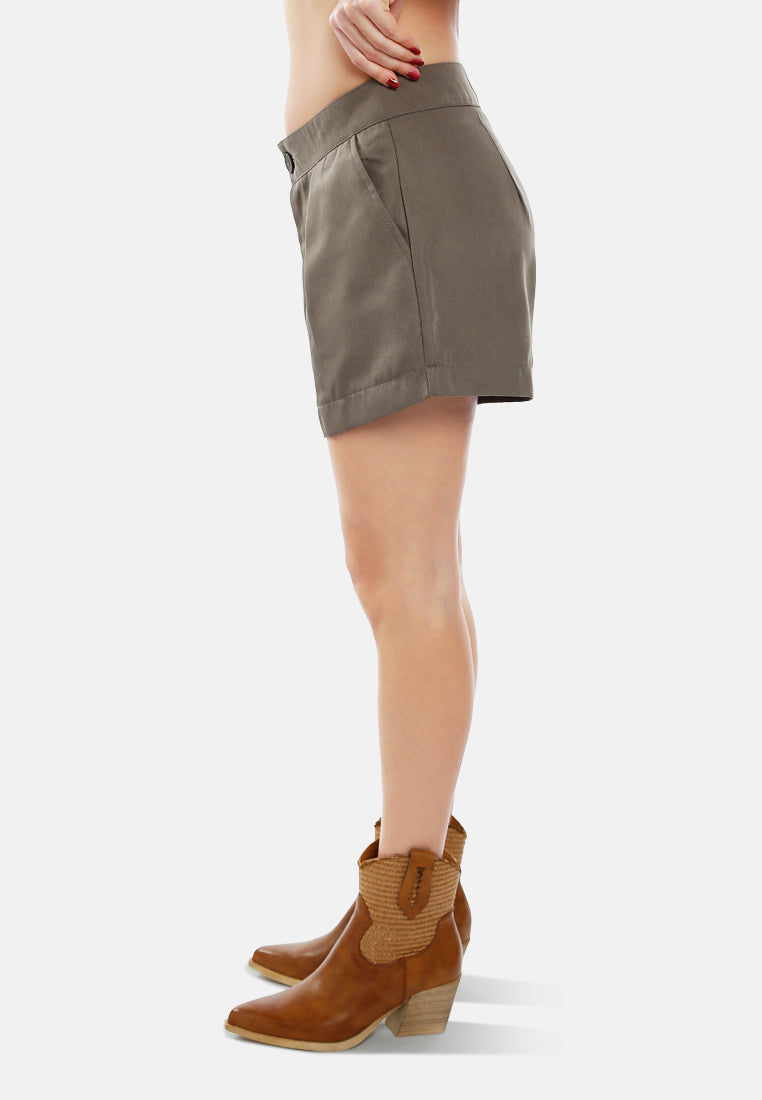tailored woven shorts by ruw#color_taupe