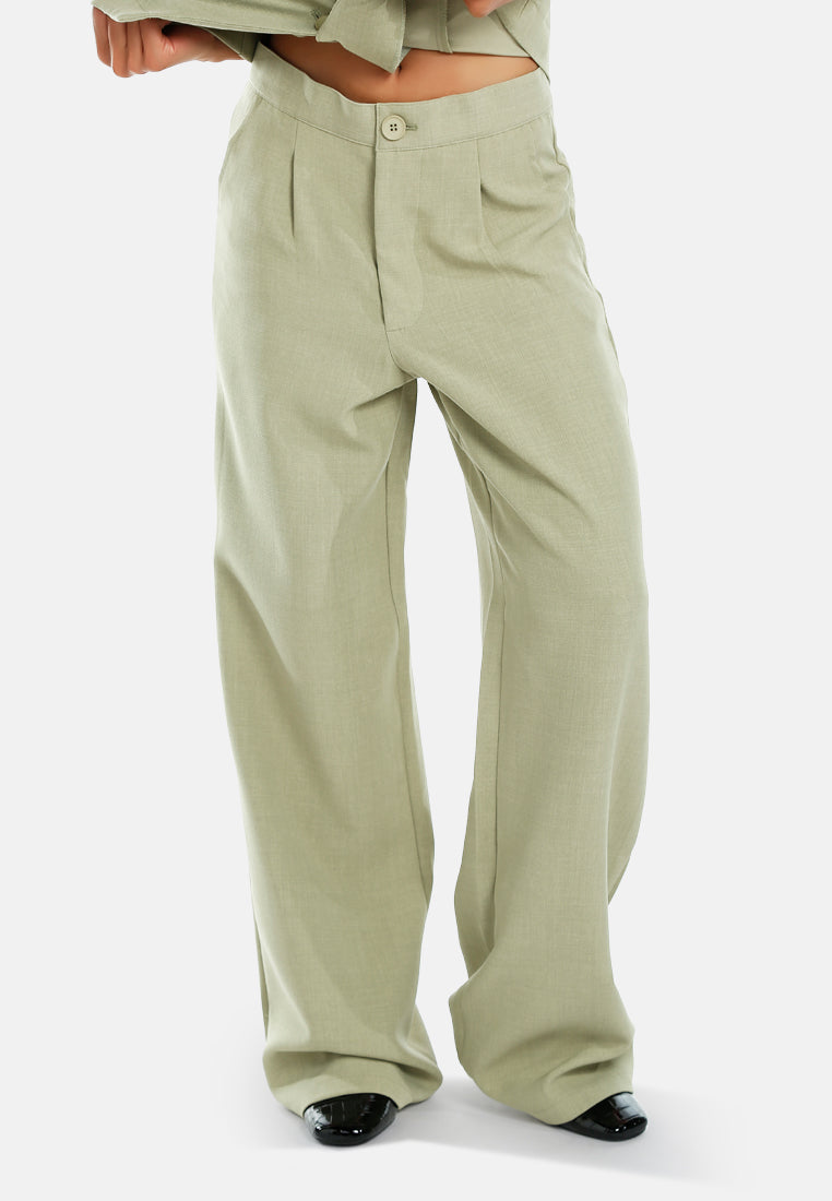 tailored woven straight fit pants#color_sage