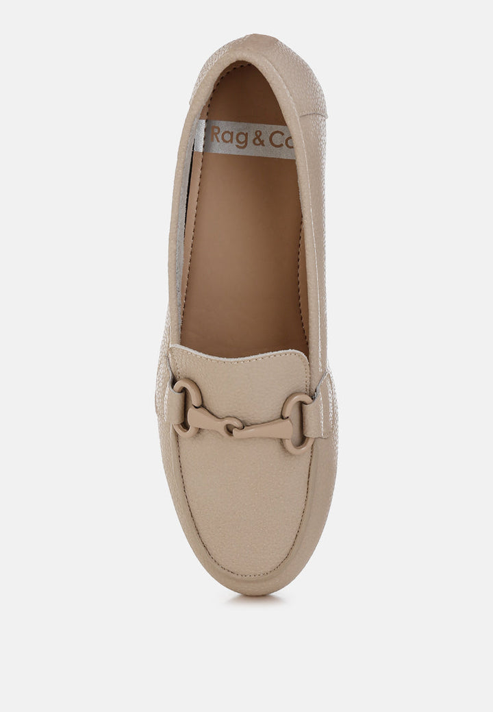 Mocasines taranis monocromáticos horsebit de piel auténtica#color_beige