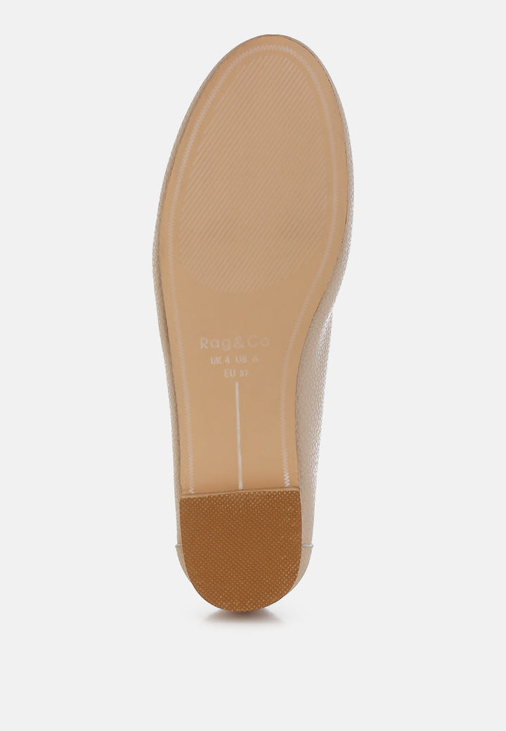 Mocasines taranis monocromáticos horsebit de piel auténtica#color_beige