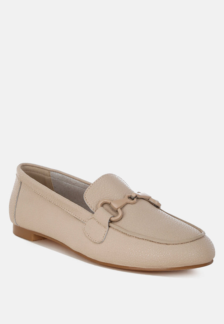 Mocasines taranis monocromáticos horsebit de piel auténtica#color_beige