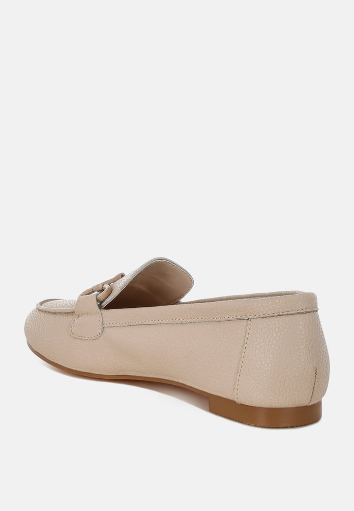 Mocasines taranis monocromáticos horsebit de piel auténtica#color_beige