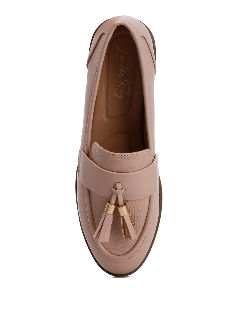 tassels detail loafers by ruw color_natural