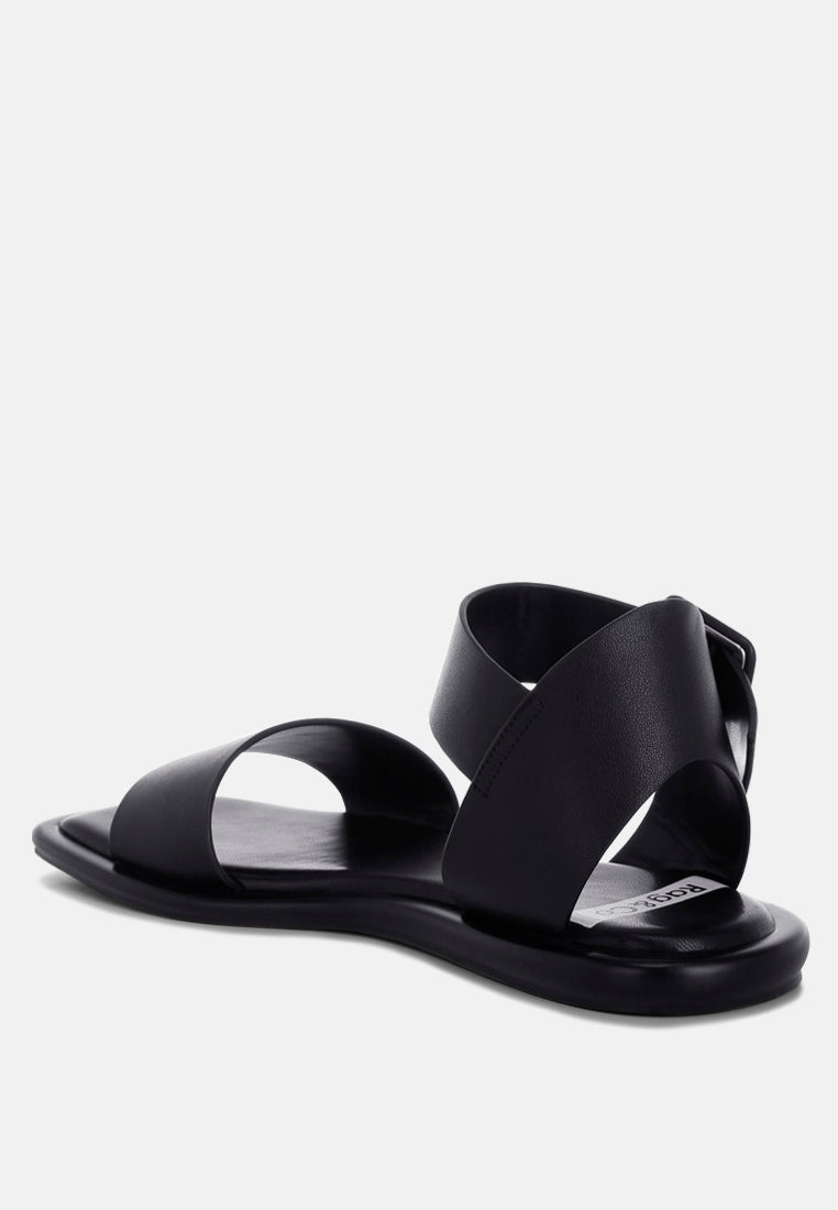tayana chunky buckle strap flats#color_black-genuine-leather