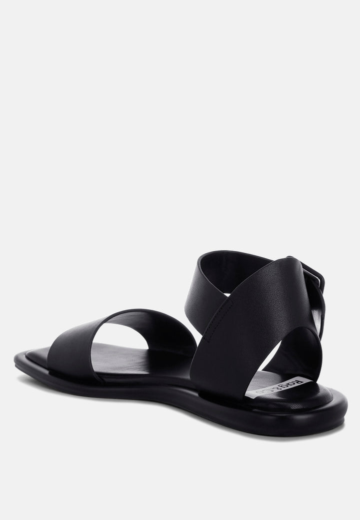 tayana chunky buckle strap flats#color_black-genuine-leather