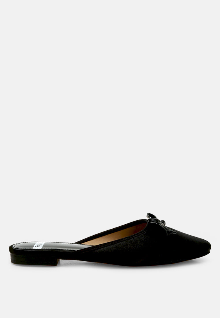 satin bow detail mules by RUW#colour_black 
