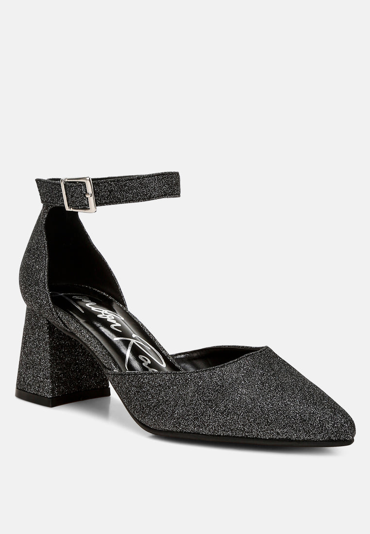 glitter block heel sandals by motes#color_black