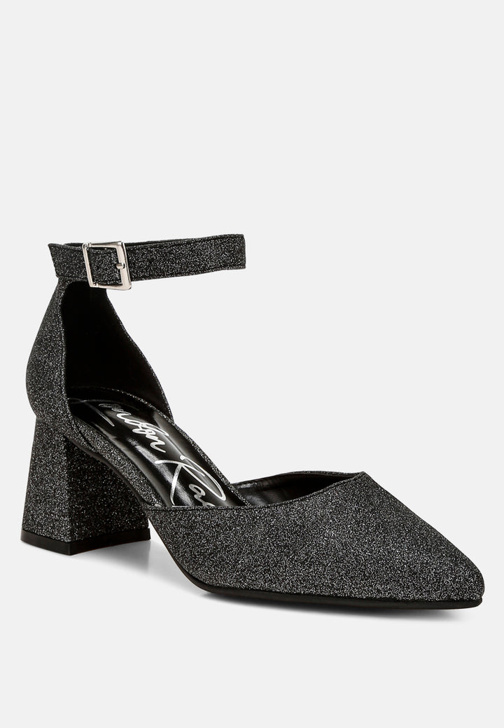 glitter block heel sandals by motes#color_black