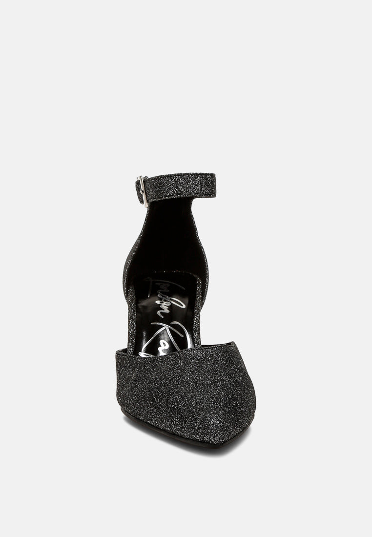 glitter block heel sandals by motes#color_black