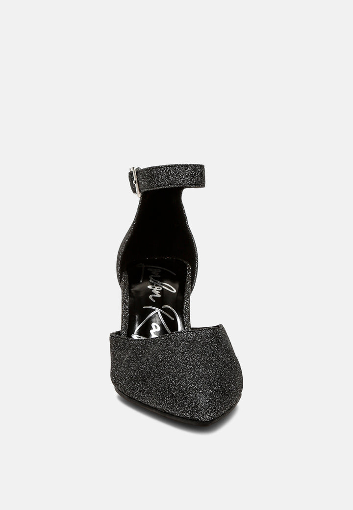 glitter block heel sandals by motes#color_black