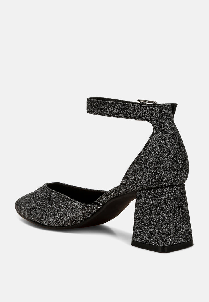 glitter block heel sandals by motes#color_black