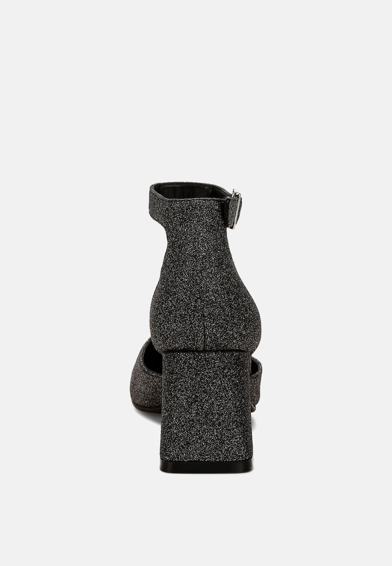 glitter block heel sandals by motes#color_black