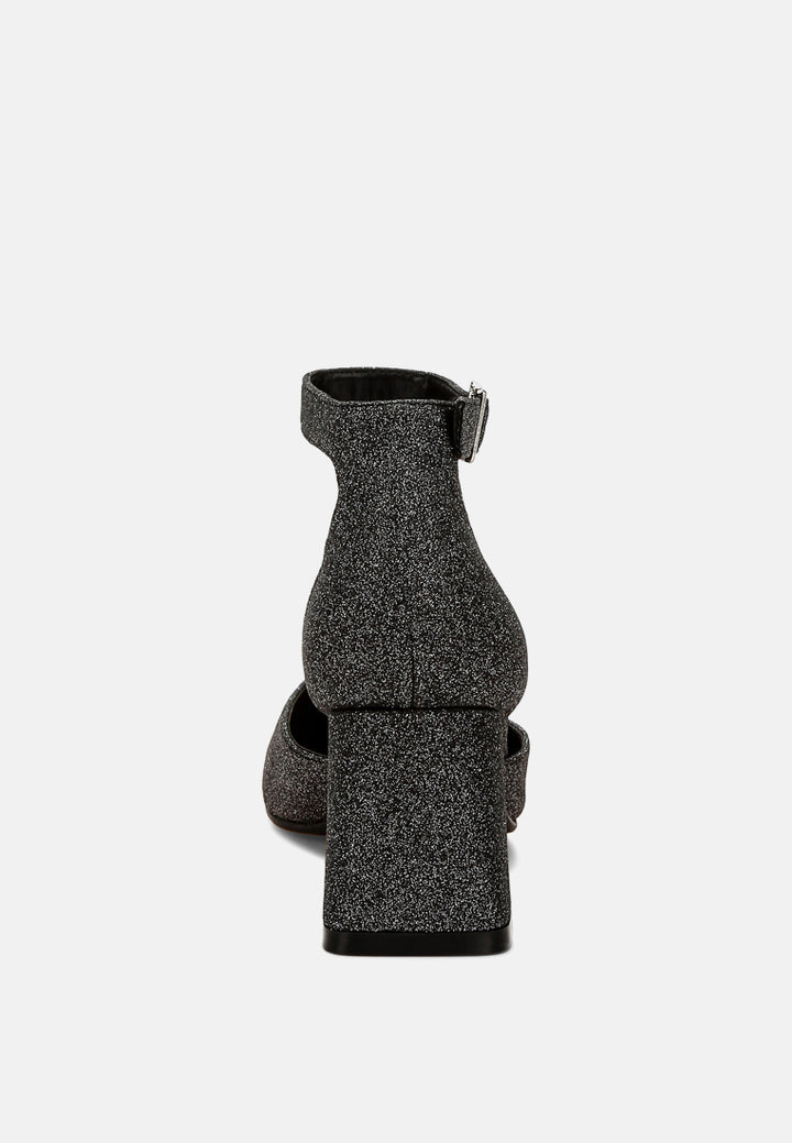 glitter block heel sandals by motes#color_black
