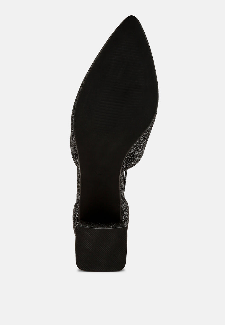 glitter block heel sandals by motes#color_black
