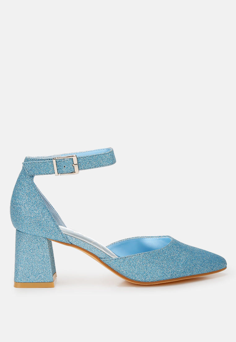 taznia glitter block heel sandals by rag#color_blue