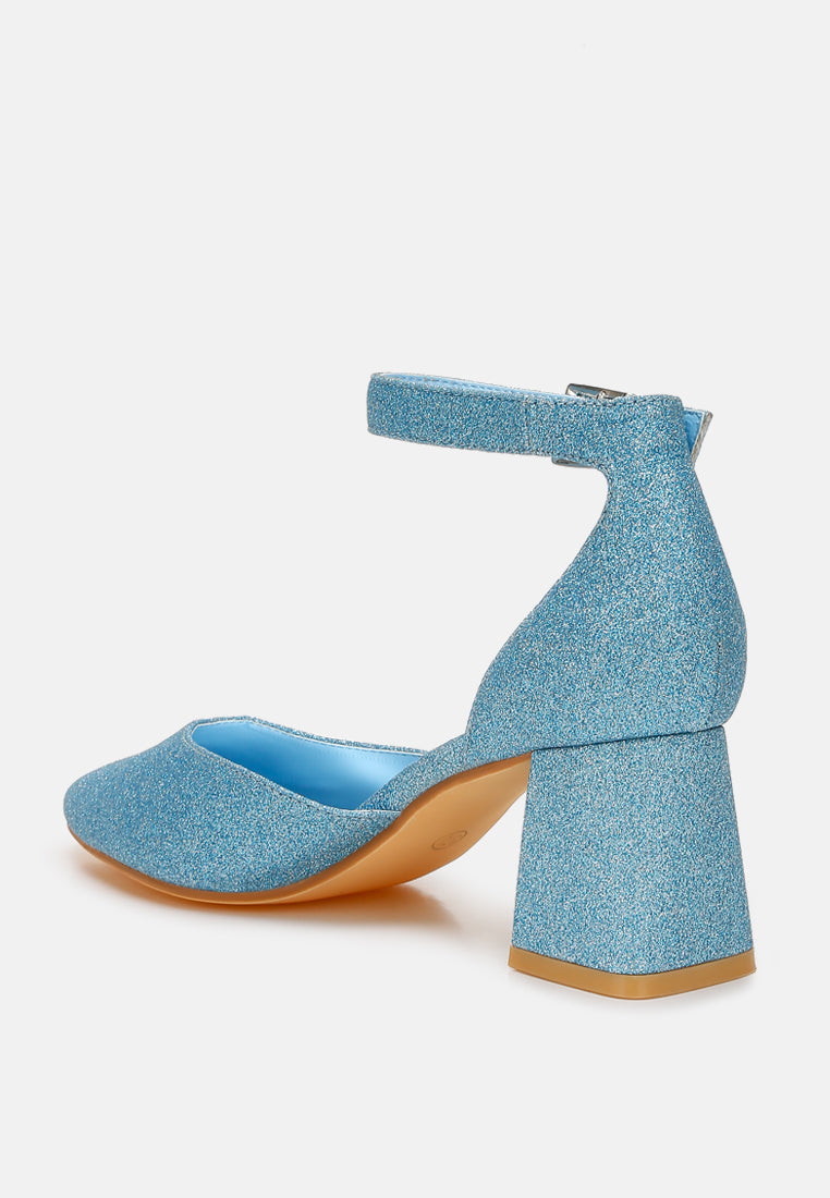 taznia glitter block heel sandals by rag#color_blue