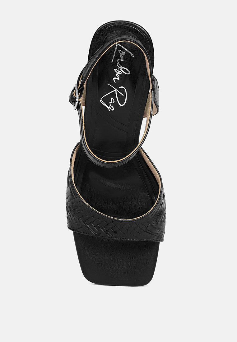 textured faux leather heels by ruw#color_black