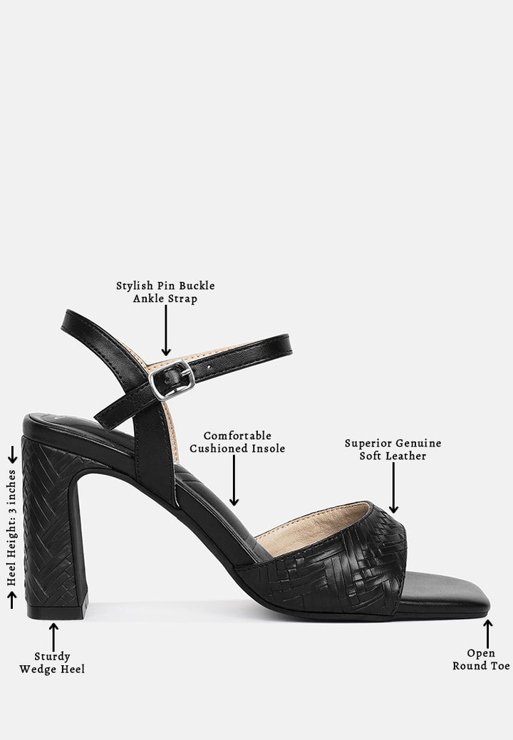 textured faux leather heels by ruw#color_black