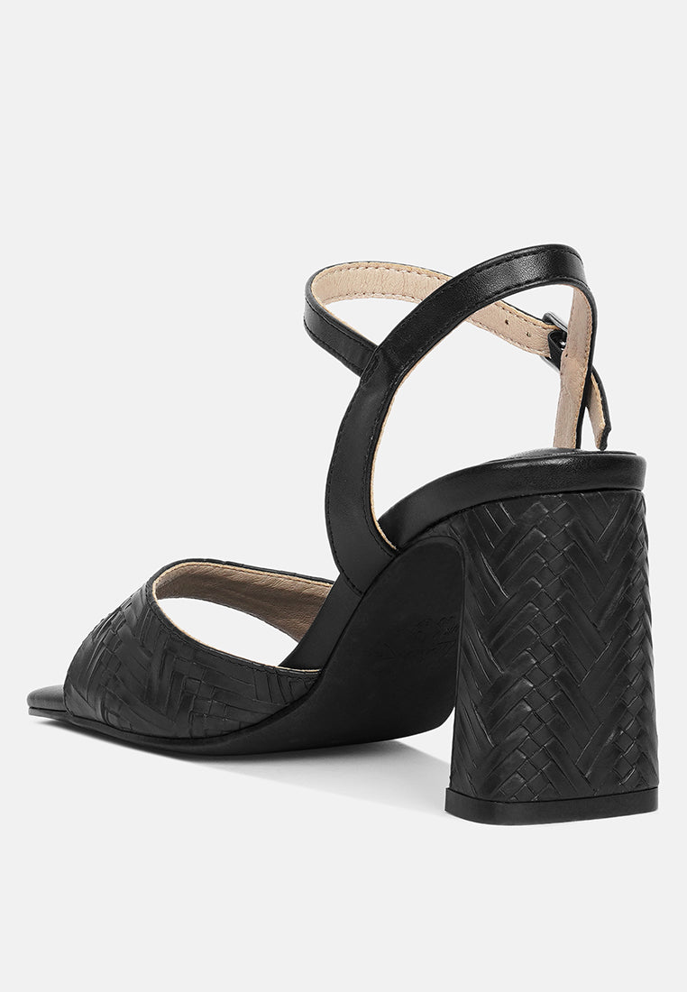 textured faux leather heels by ruw#color_black