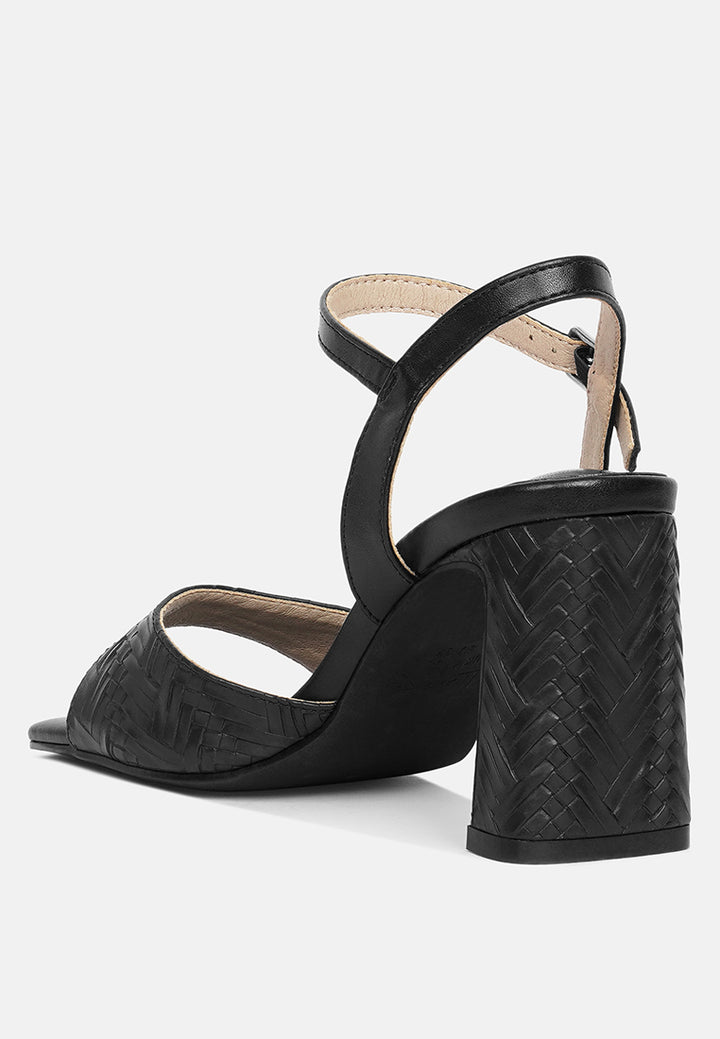 textured faux leather heels by ruw#color_black