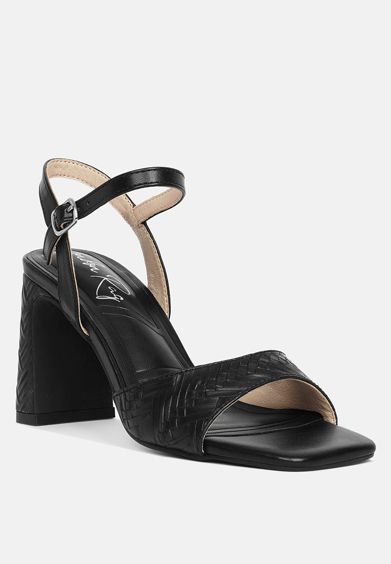 textured faux leather heels by ruw#color_black