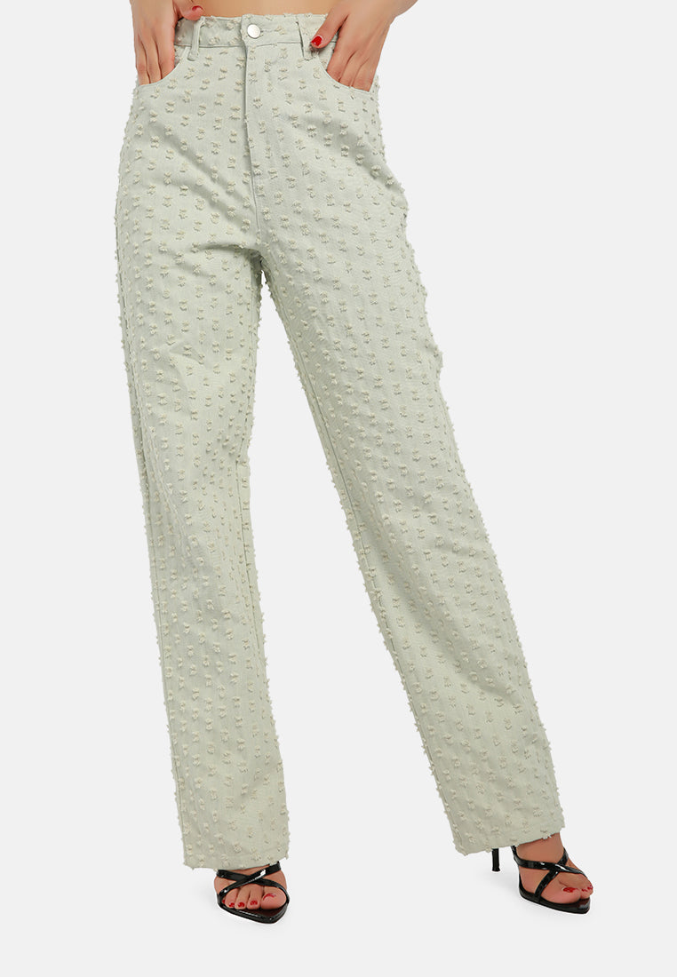 textured high waist pants#color_sage