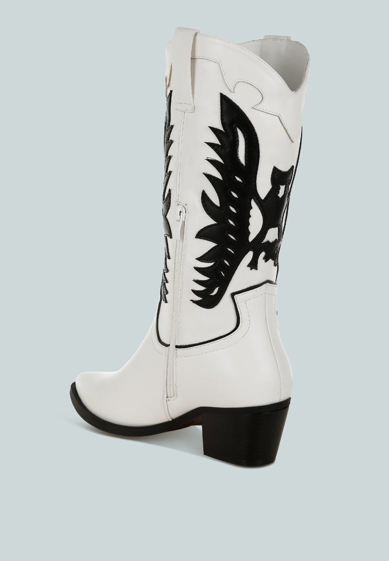 thistle winged patchwork cowboy boots#color_white