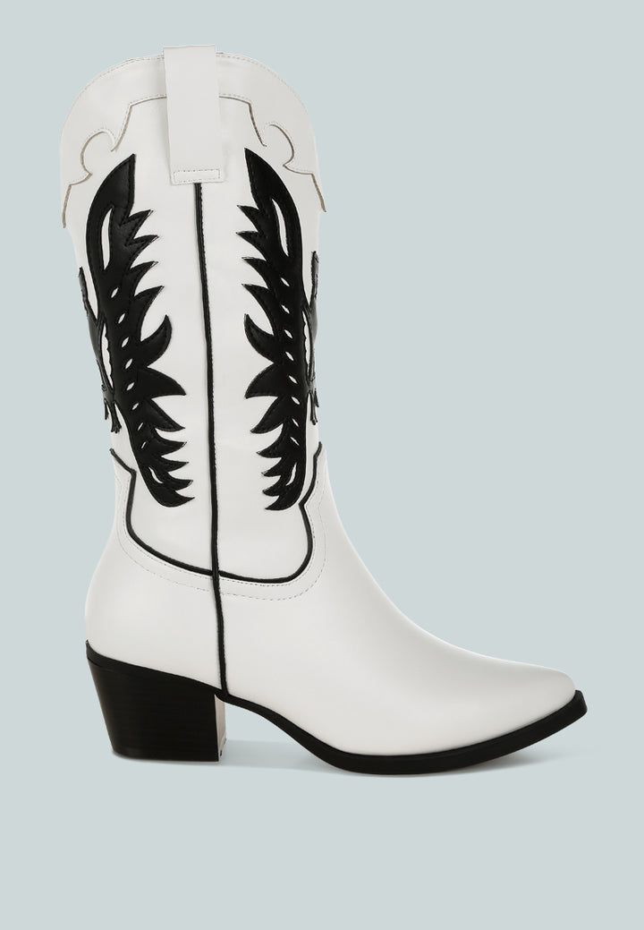 thistle winged patchwork cowboy boots#color_white