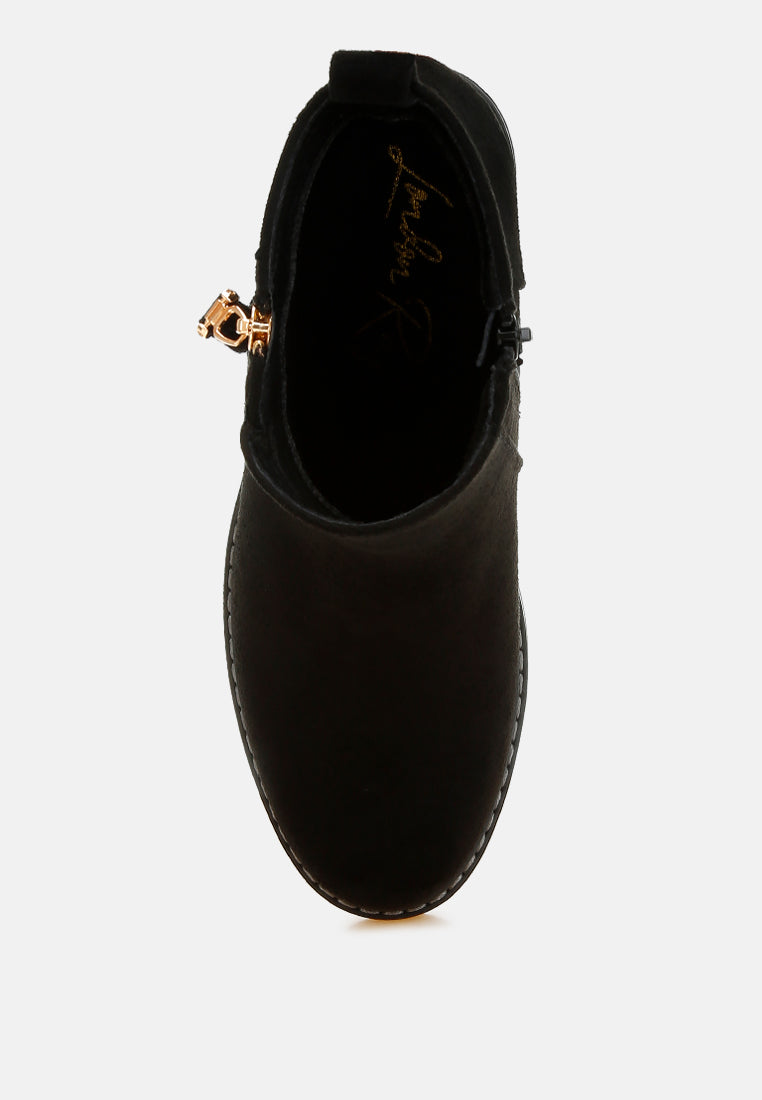 microfiber zipper boots by mode#color_black