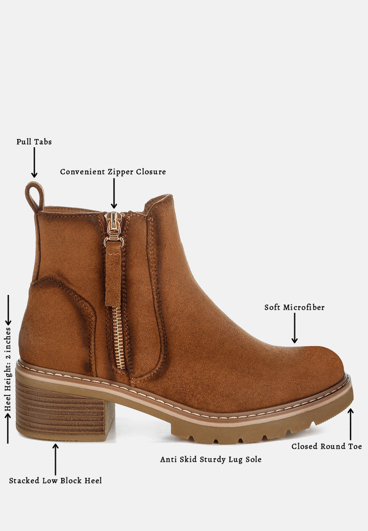 microfiber zipper boots by ft#color_brown