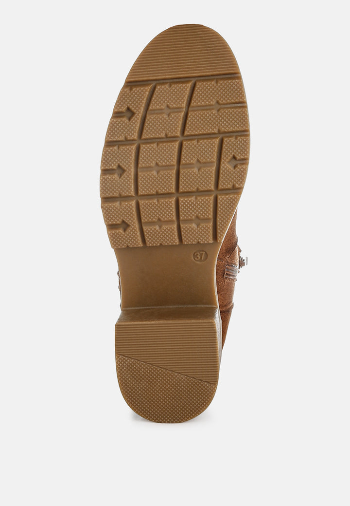 microfiber zipper boots by mode#color_brown