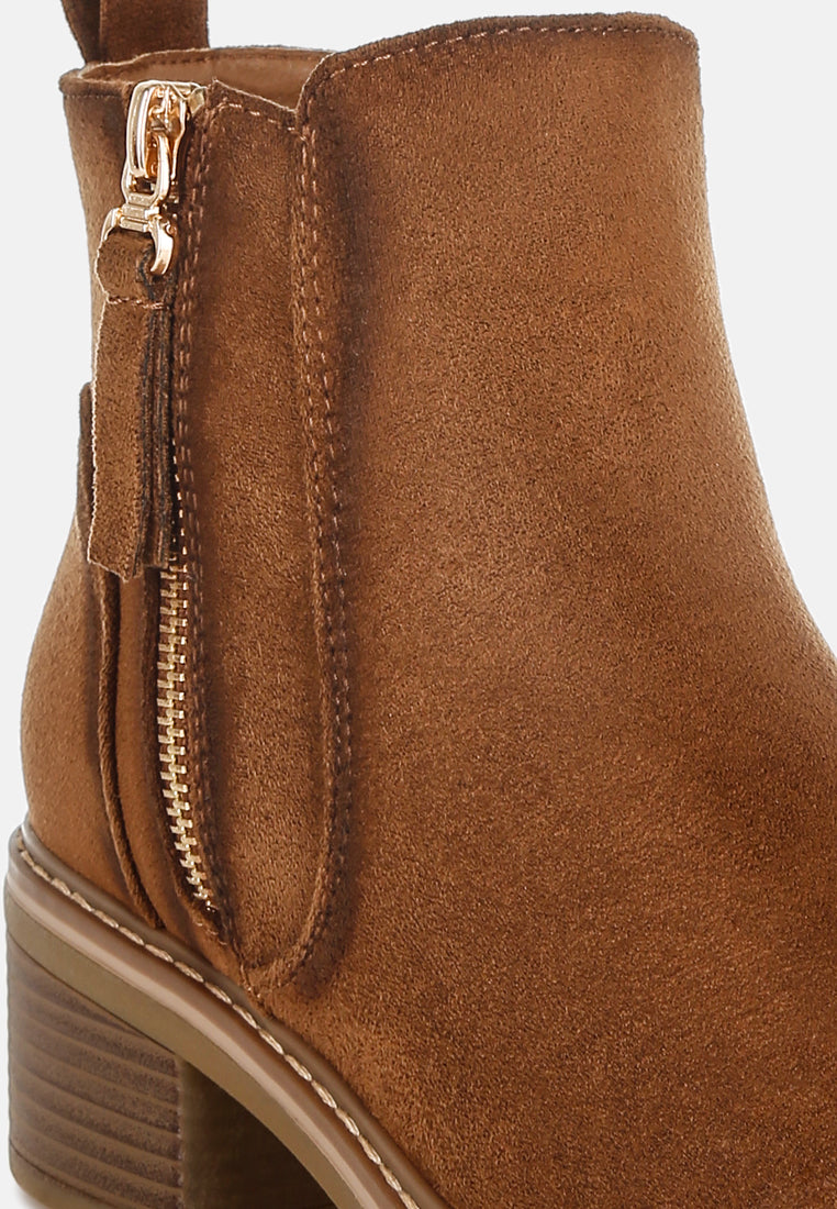 microfiber zipper boots by mode#color_brown