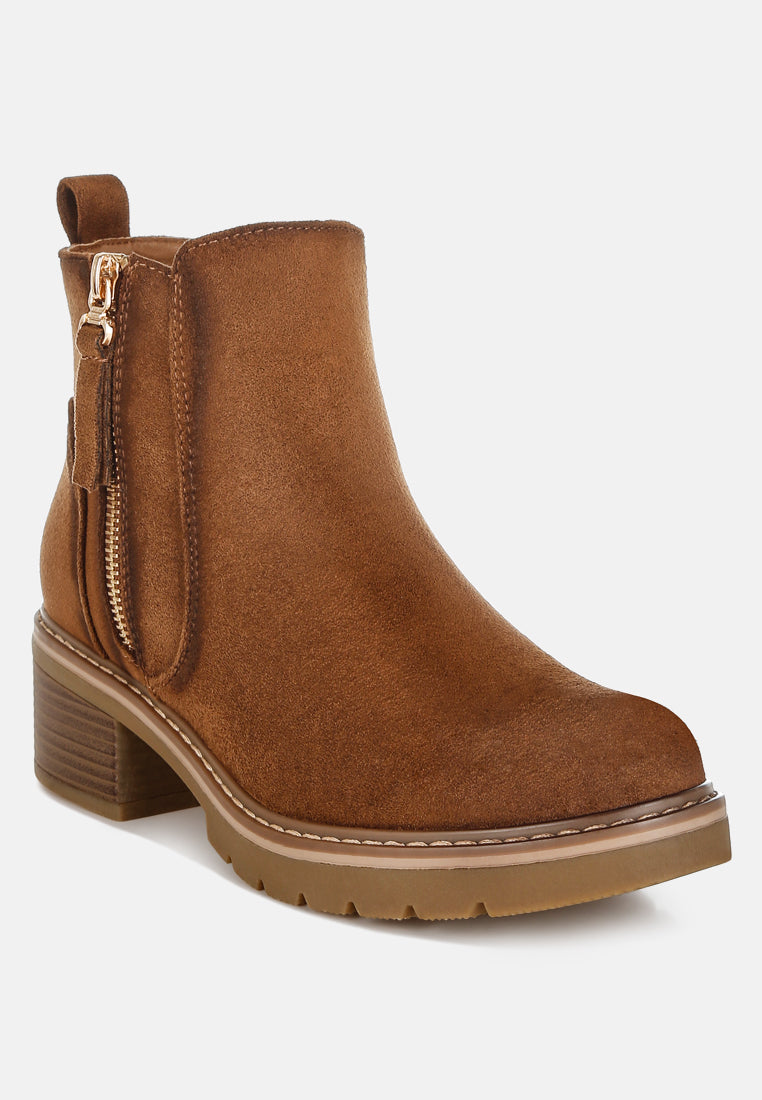 microfiber zipper boots by mode#color_brown