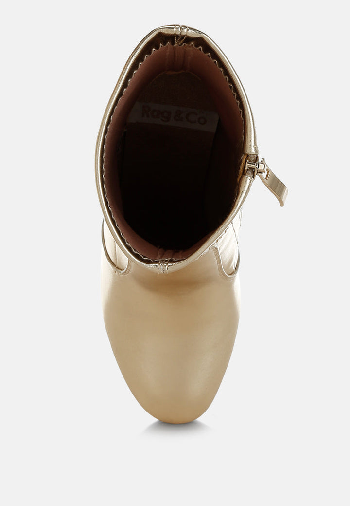 Botas tipo calcetín de piel sintética tirana#color_gold