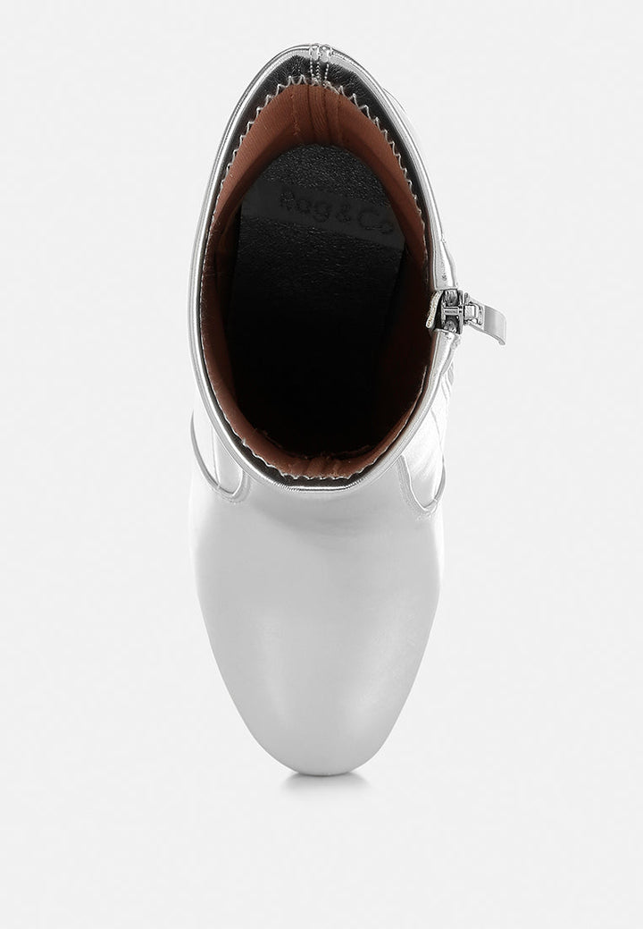 Botas tipo calcetín de piel sintética tirana#color_silver