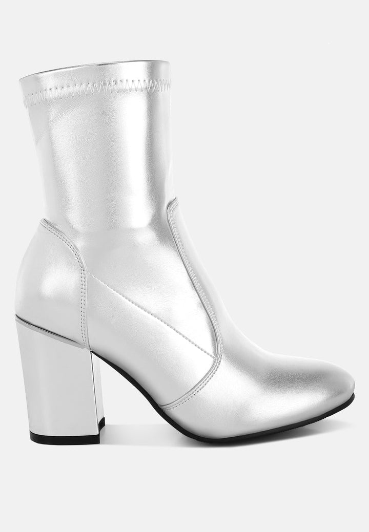 Botas tipo calcetín de piel sintética tirana#color_silver