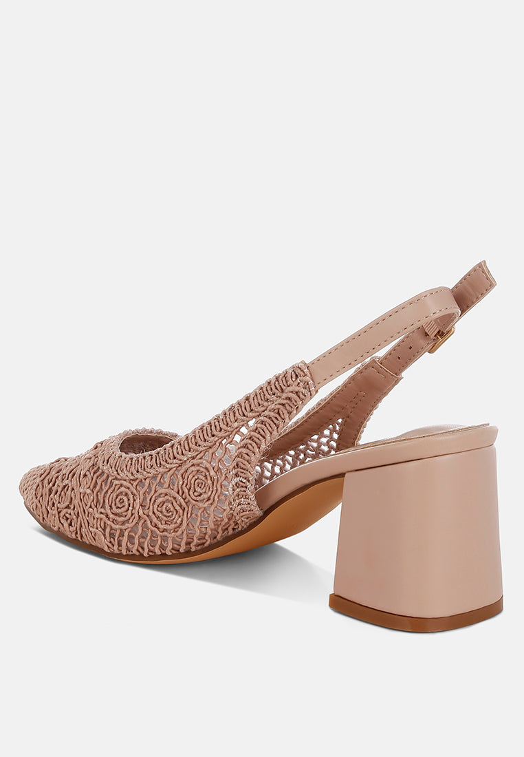 woven design slingback sandals by mode#color_pink