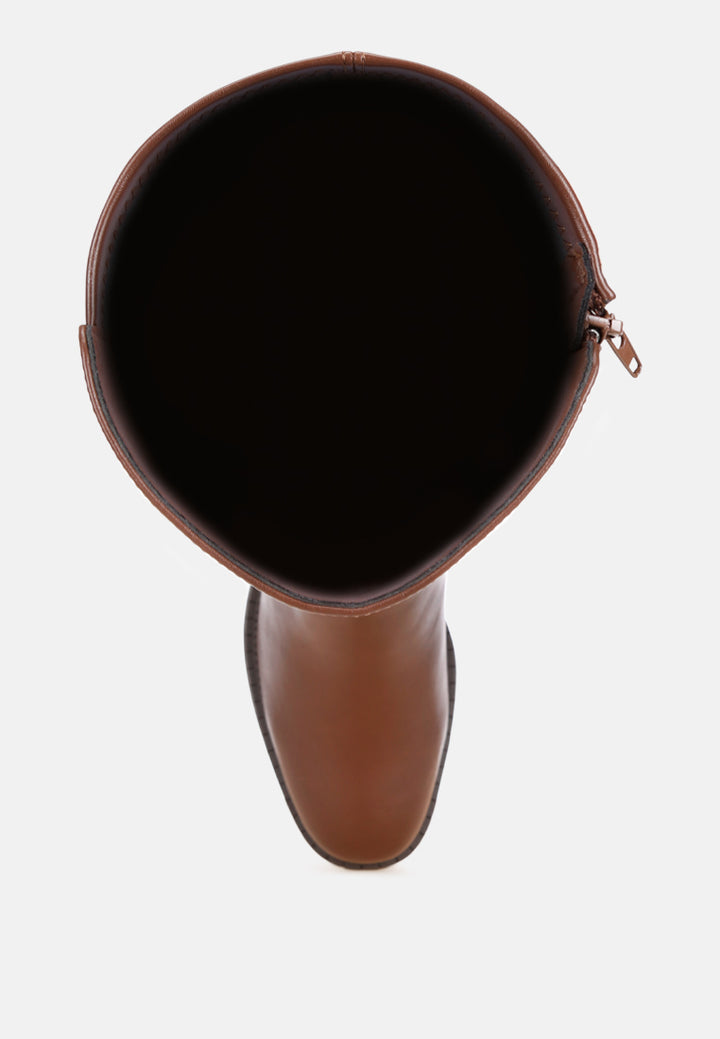 botas largas toluca hebilla clasica#color_marron-liso
