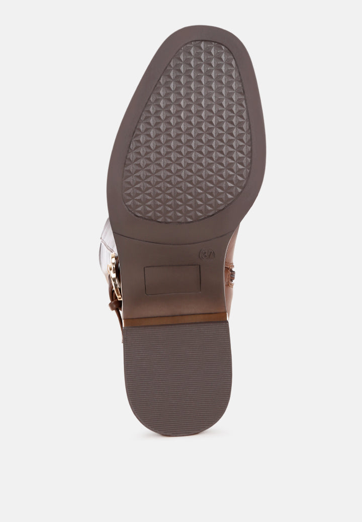 botas largas toluca hebilla clasica#color_marron-liso