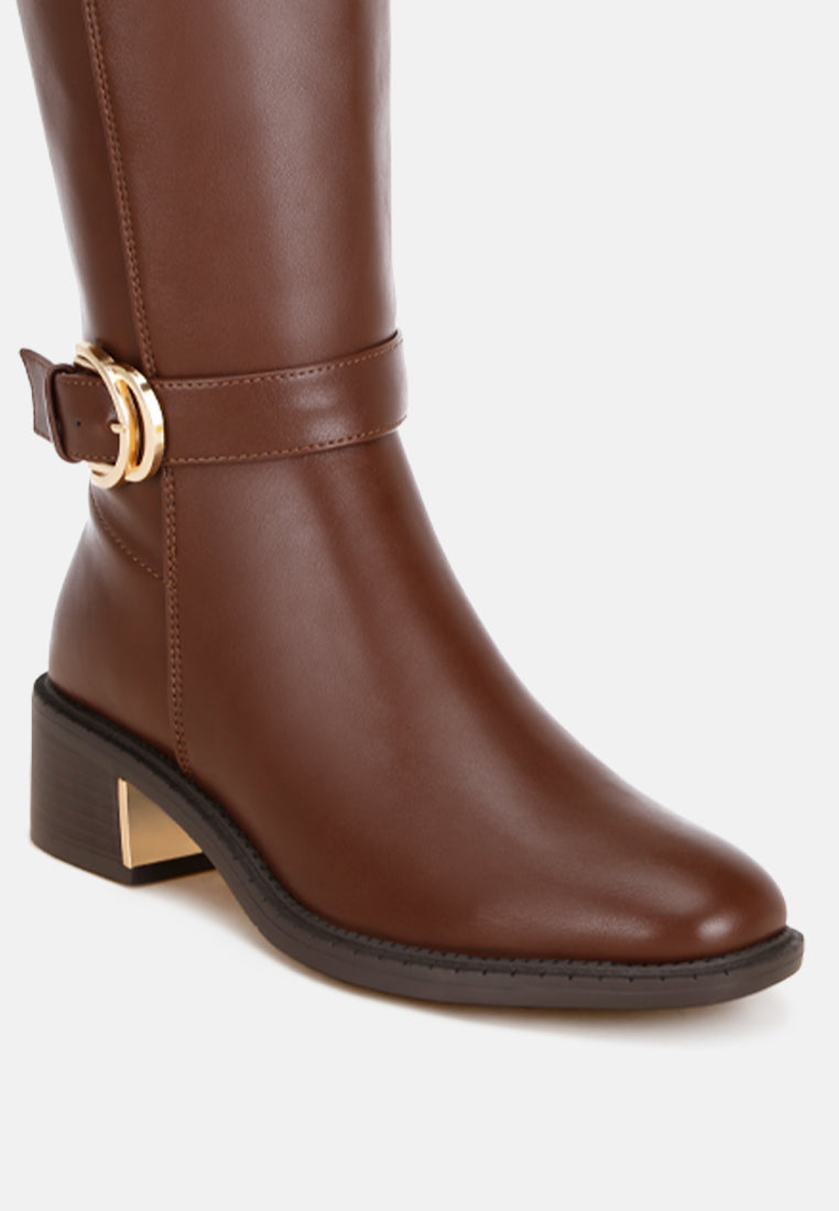 botas largas toluca hebilla clasica#color_marron-liso