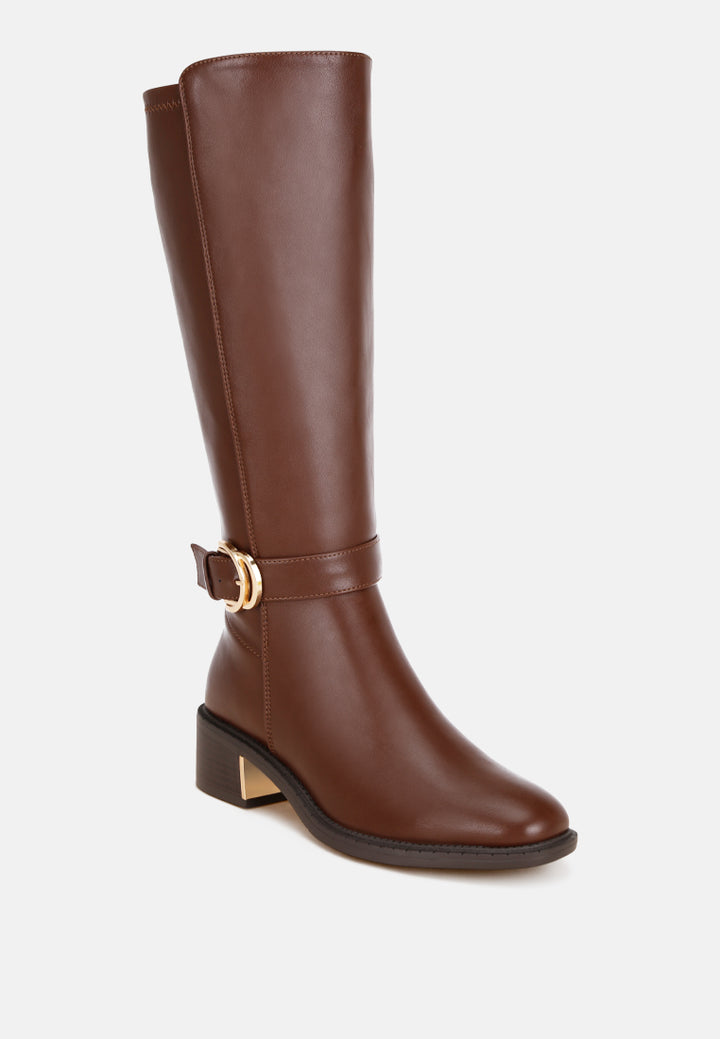 botas largas toluca hebilla clasica#color_marron-liso
