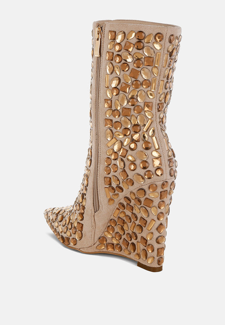 diamante slim wedge heel boots by ruw#color_beige