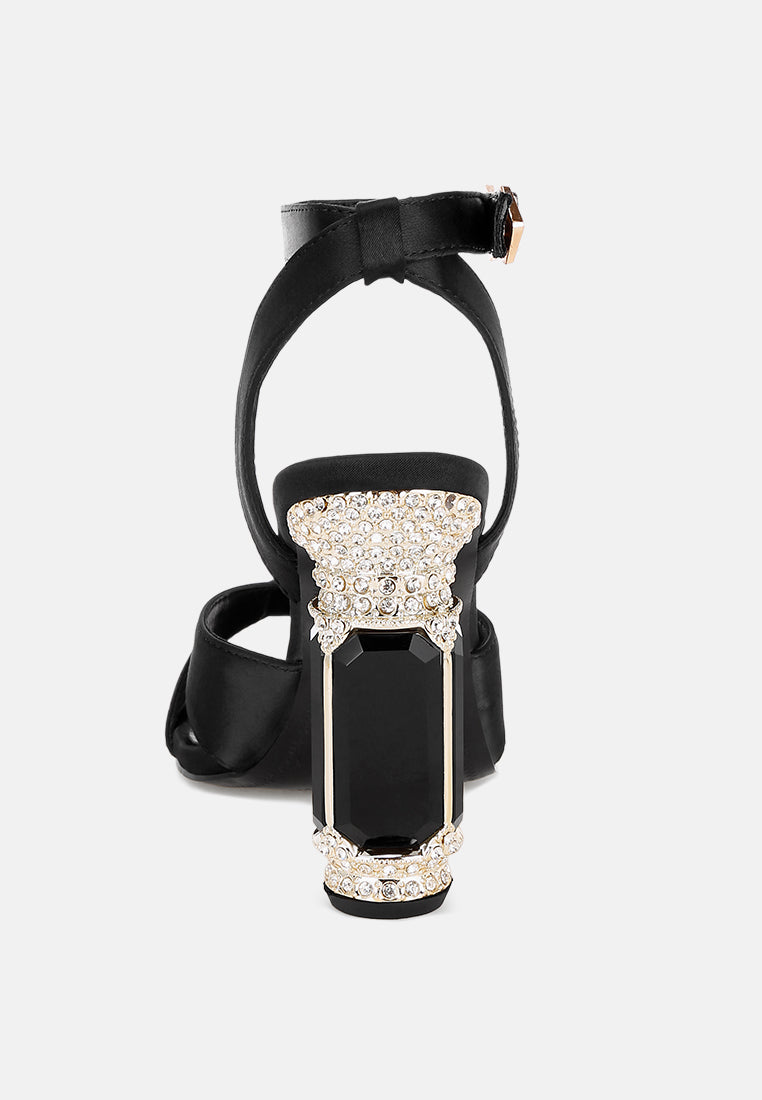 tribeca crystal & diamante pin buckle fantasy heels#color_black