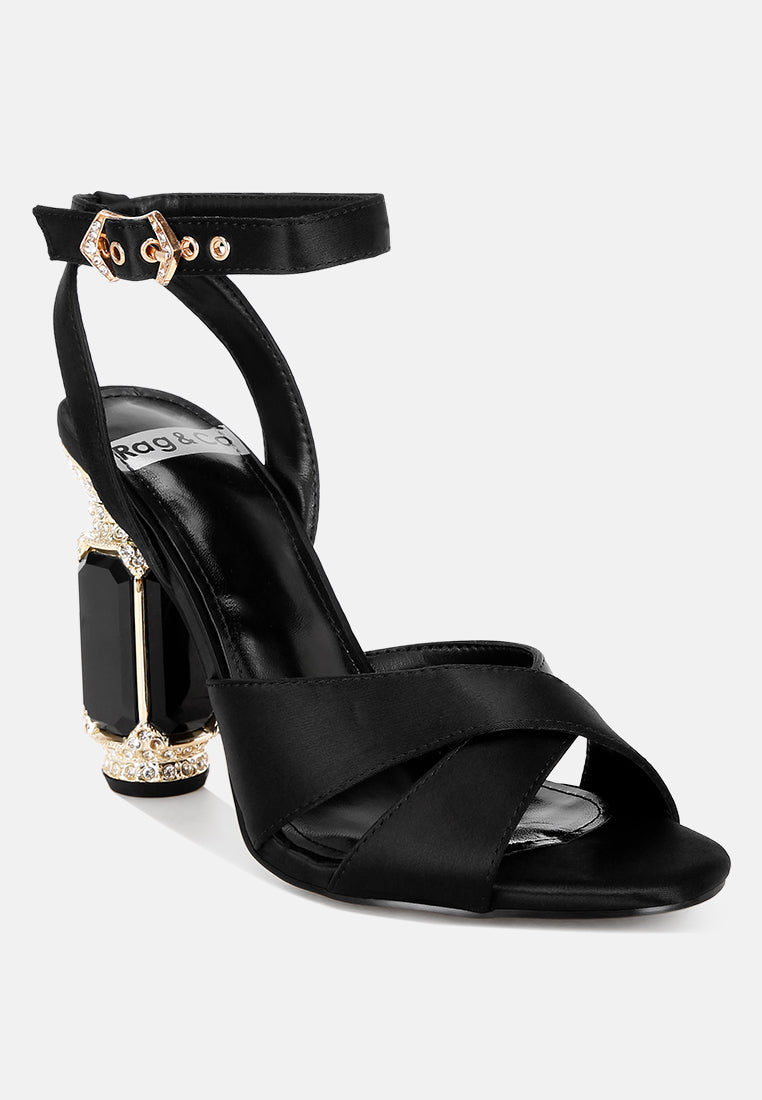 tribeca crystal & diamante pin buckle fantasy heels#color_black