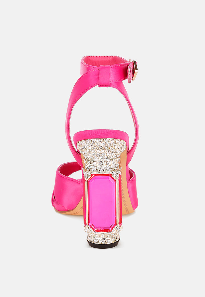 tribeca crystal & diamante pin buckle fantasy heels#color_fuchsia