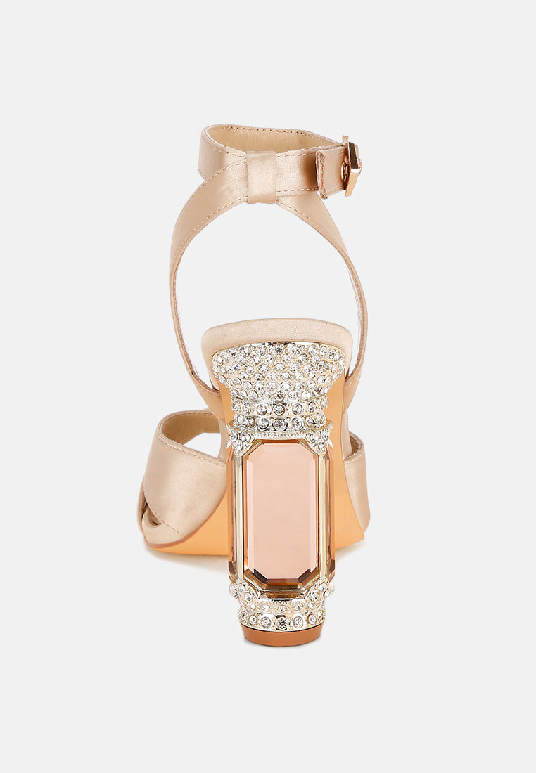 tribeca crystal & diamante pin buckle fantasy heels#color_gold