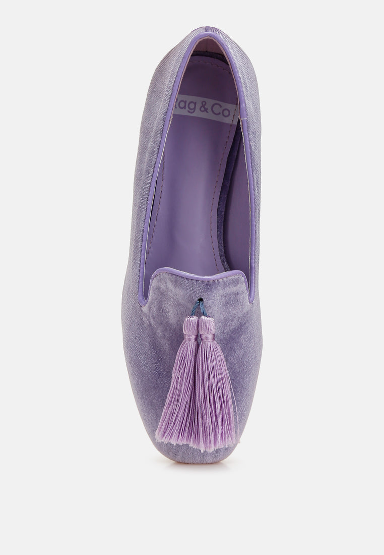 iconic tassel detail velvet loafers by ruw#color_lilac