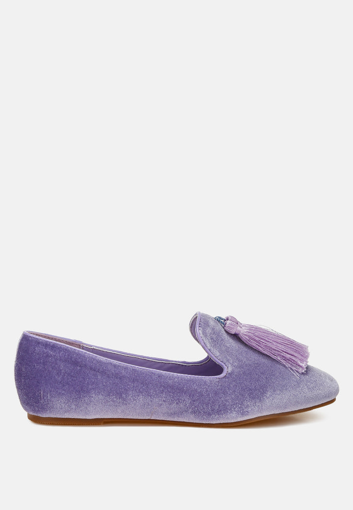 iconic tassel detail velvet loafers by ruw#color_lilac