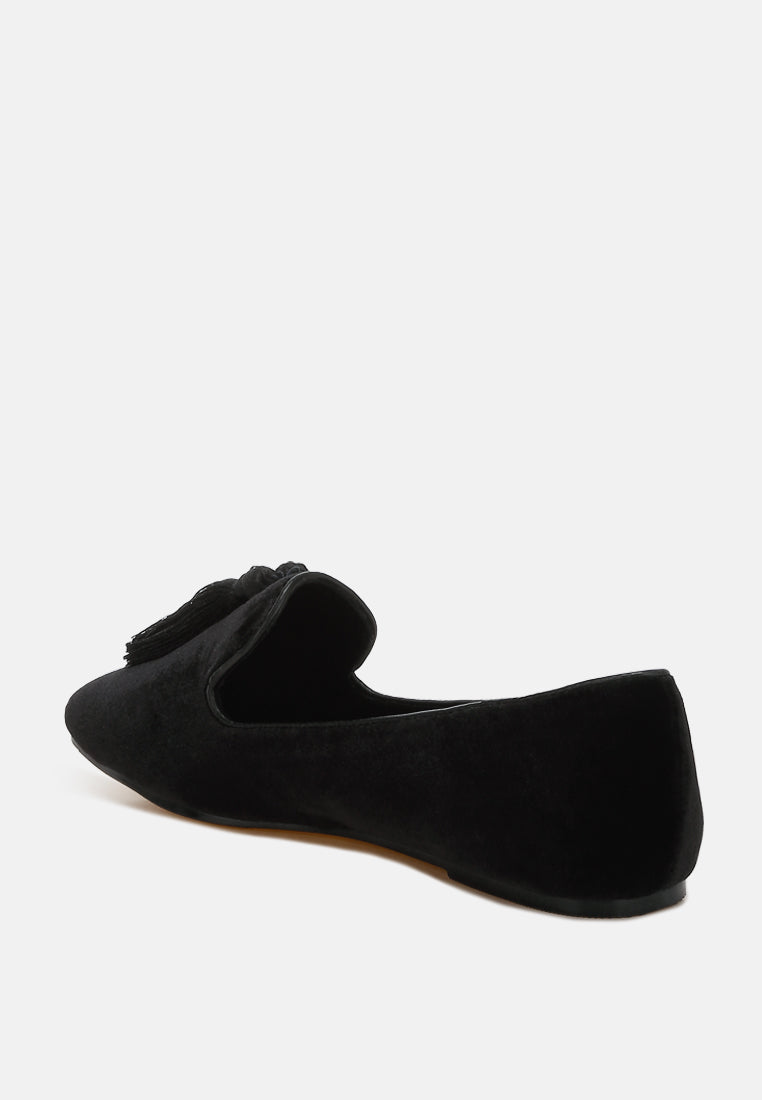 iconic tassel detail velvet loafers by mode#color_black