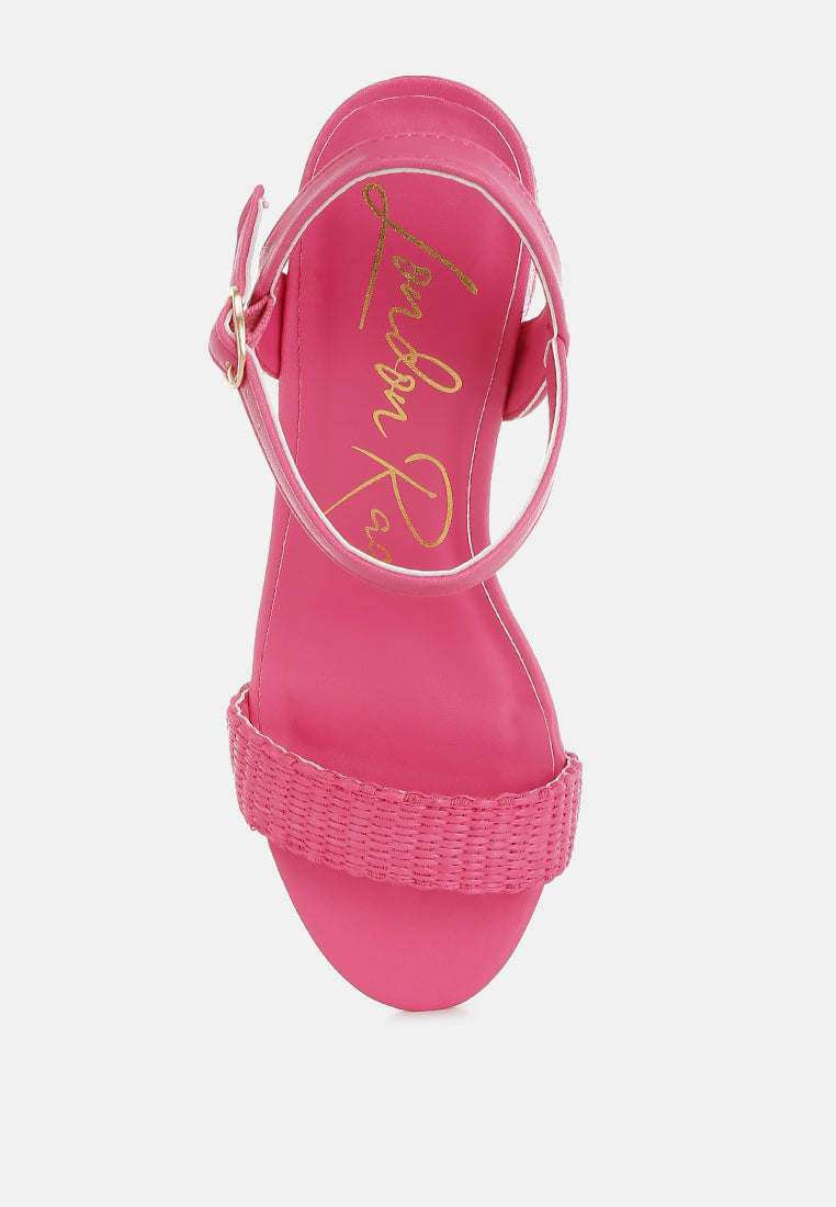 raffia pin buckle block heels by mode#color_fuchsia